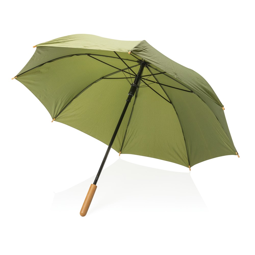 23" Impact AWARE™ RPET 190T auto open bamboo umbrella