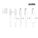 senator® Trento Matt Recycled push ball pen, white