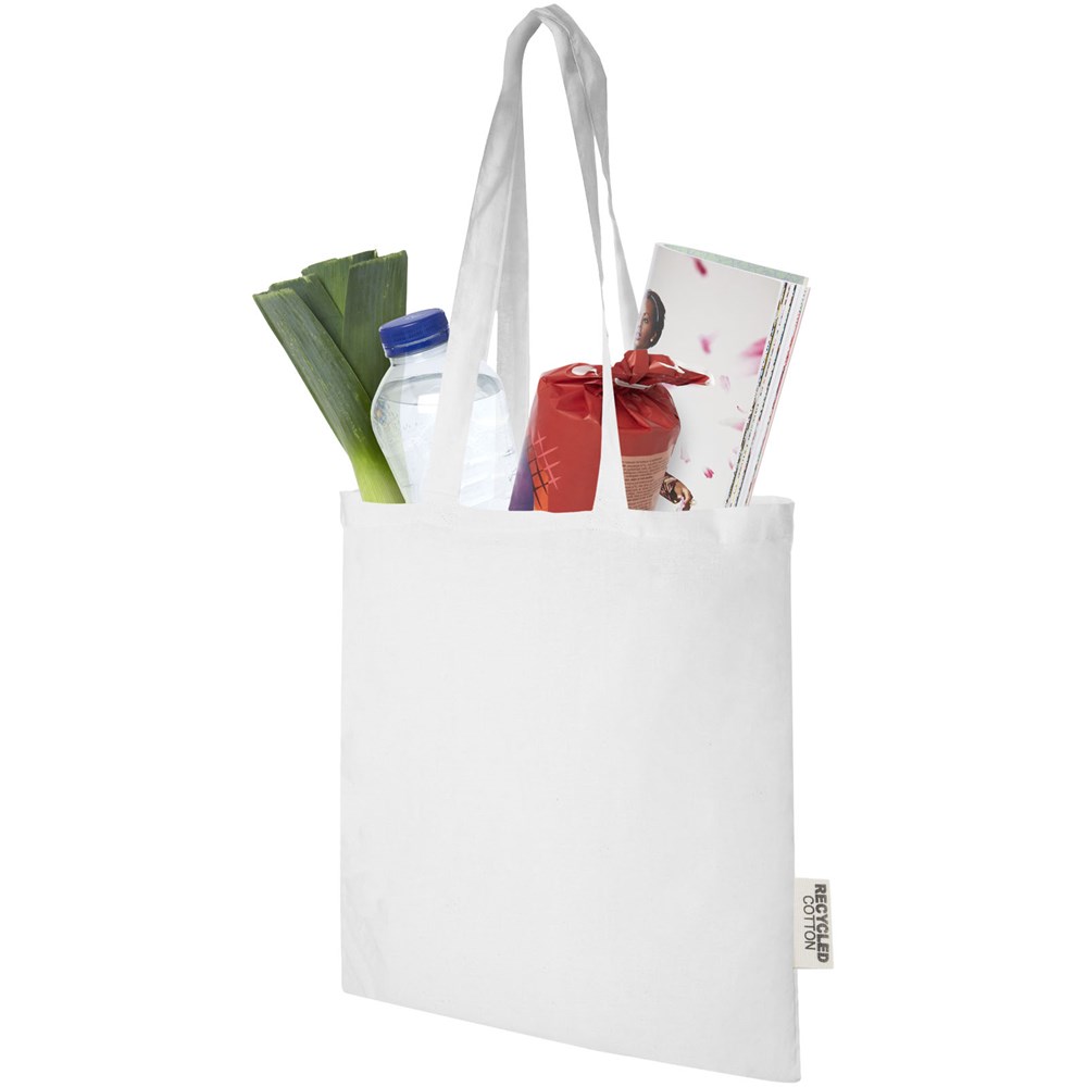 Madras 140 g/m2 GRS recycled cotton tote bag 7L